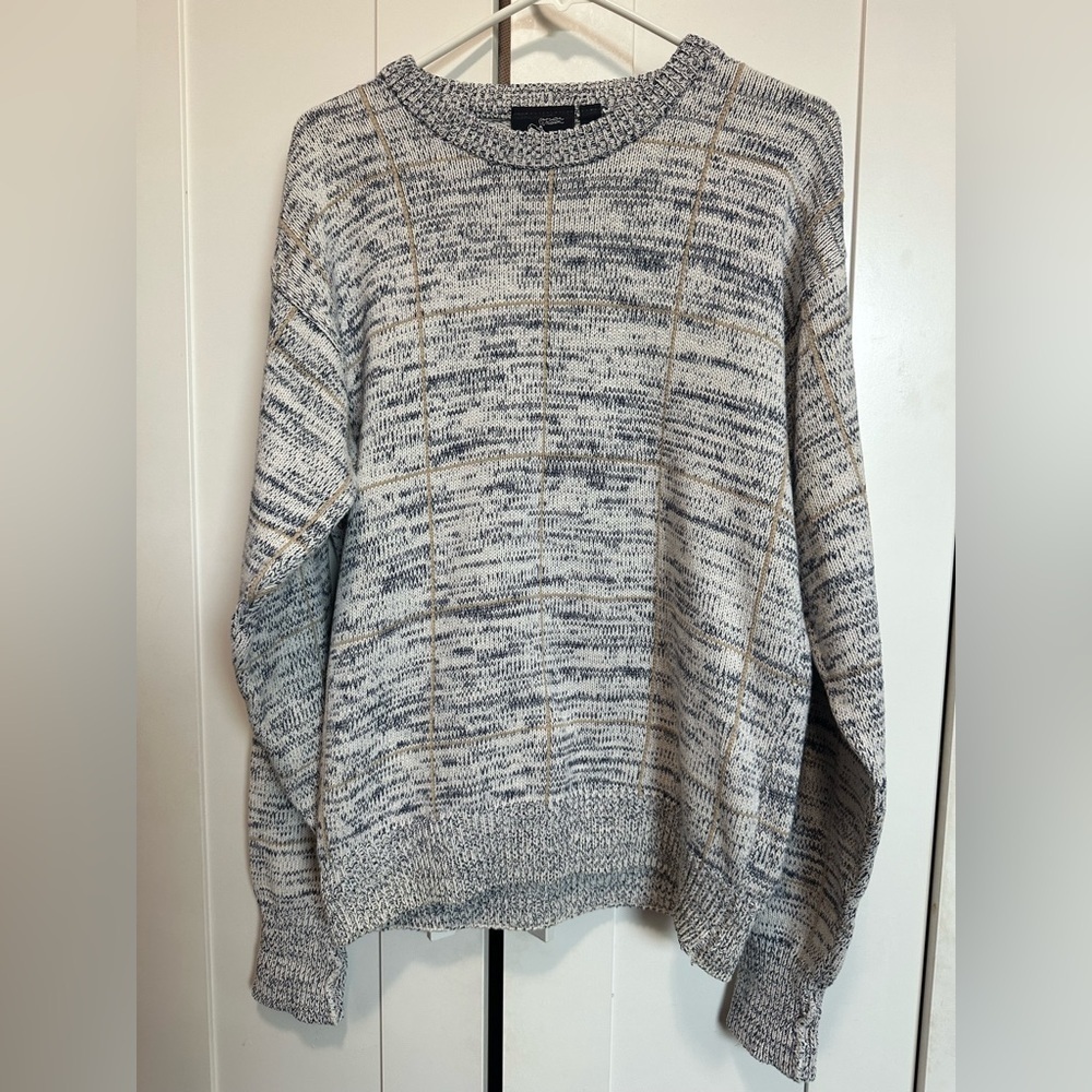 Atlantique Gray Crew Neck Pullover Sweater size small 100% Cotton